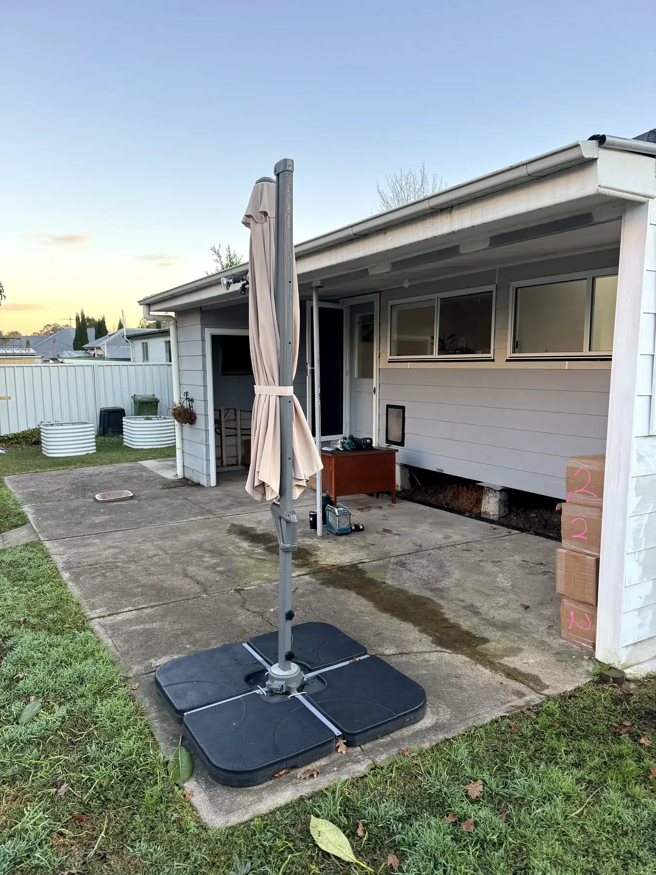 Merbau deck before, Aberdare