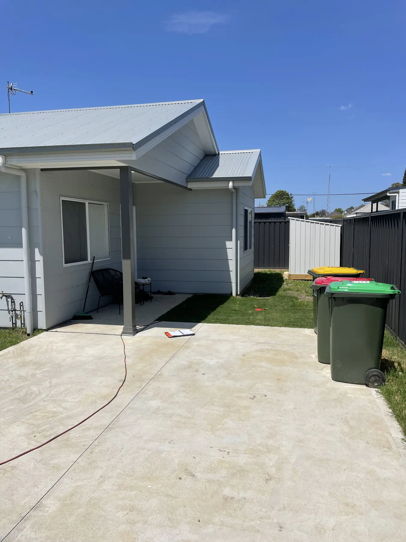 Flat-roof carport, Aberdare — before 1