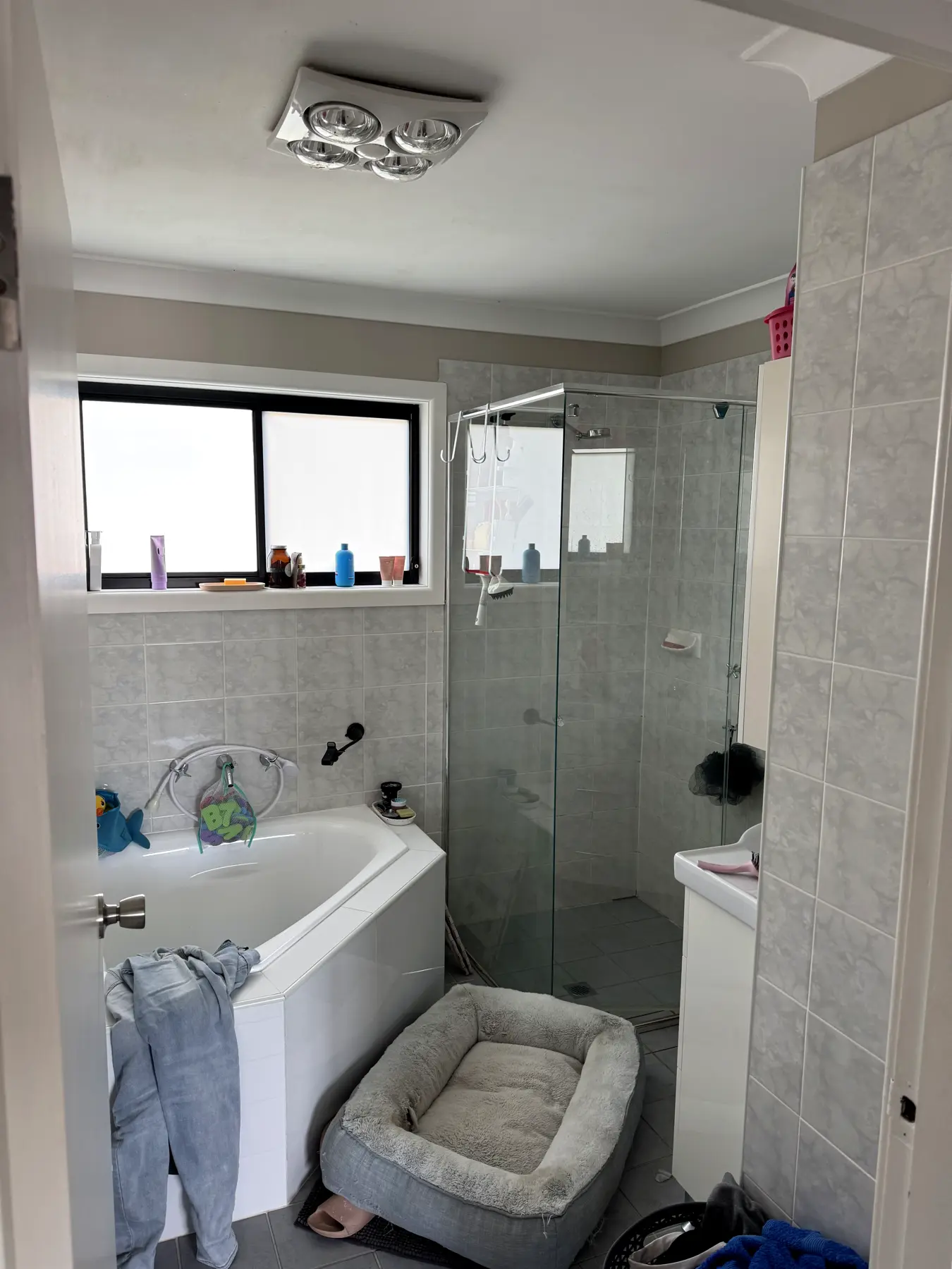 Two bathrooms & stacker door before, Mannering Park