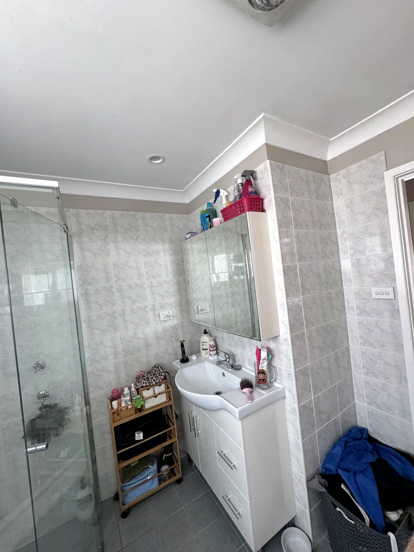 Two bathrooms & stacker door, Mannering Park — before 2