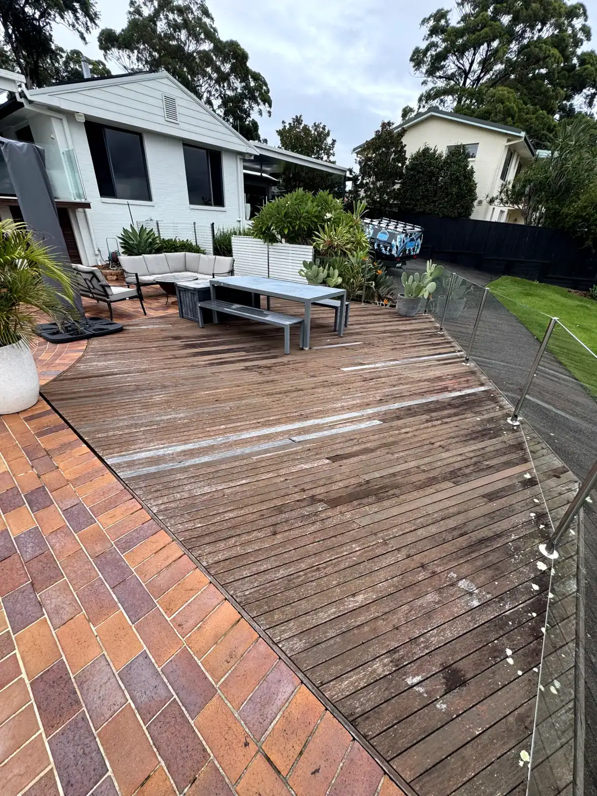 Composite deck before, Saratoga