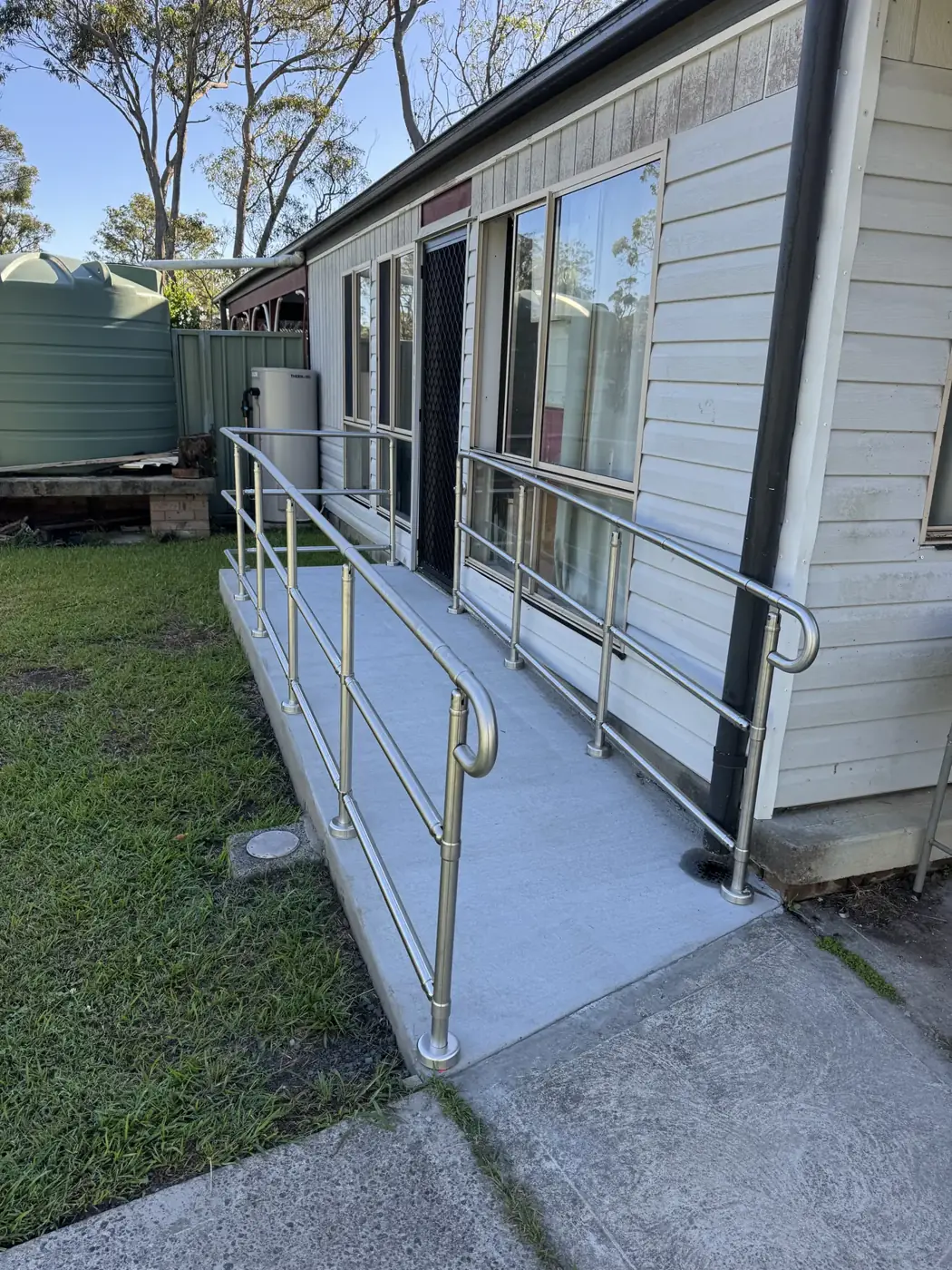 Concrete ramp & handrails, Karuah after
