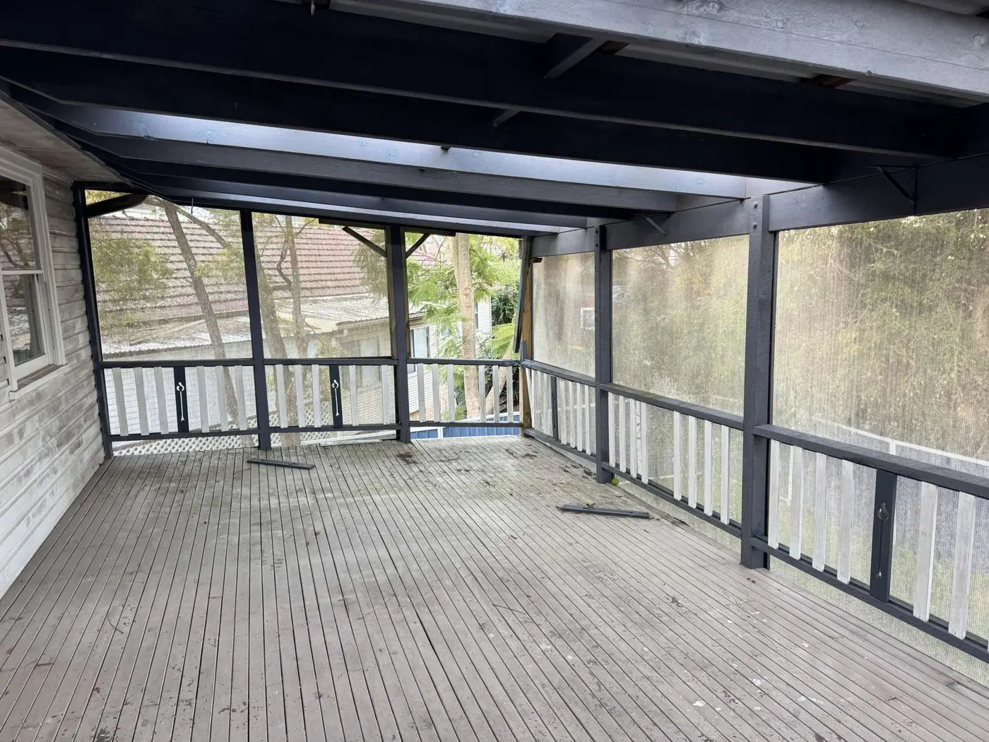 Upper deck & pergola before, Charlestown